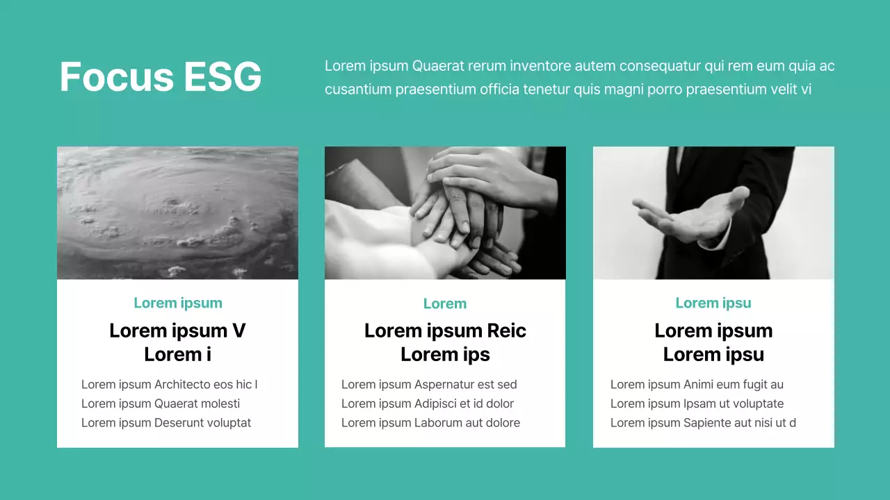 Sensazione di base con accenti di colore menta Rapporto ESG