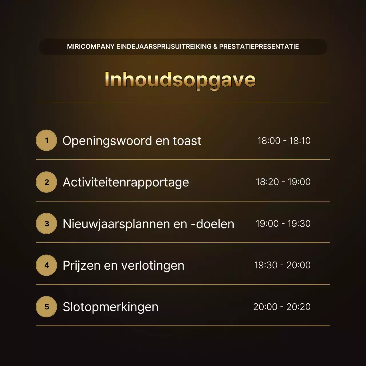 Luxe goud- en bruinpresentaties en eindejaarsverslagen