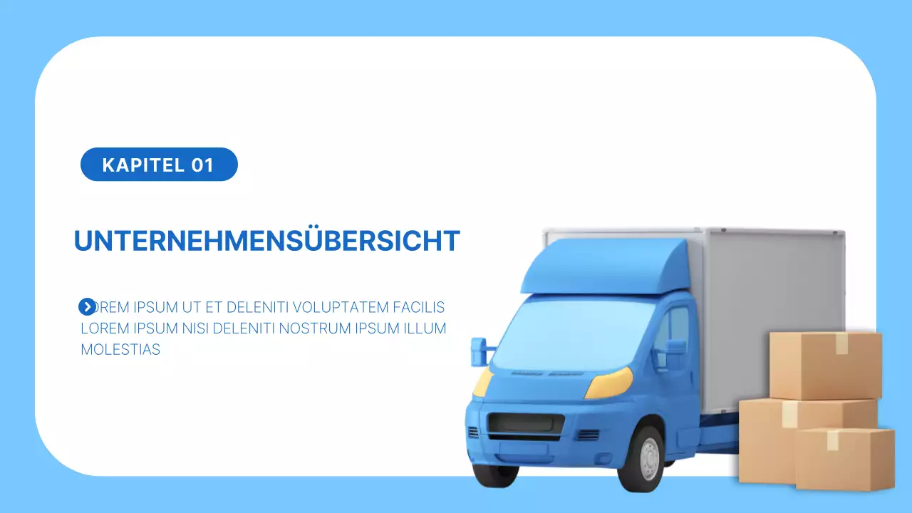 Ein einfacher Logistik-Businessplan in Blau