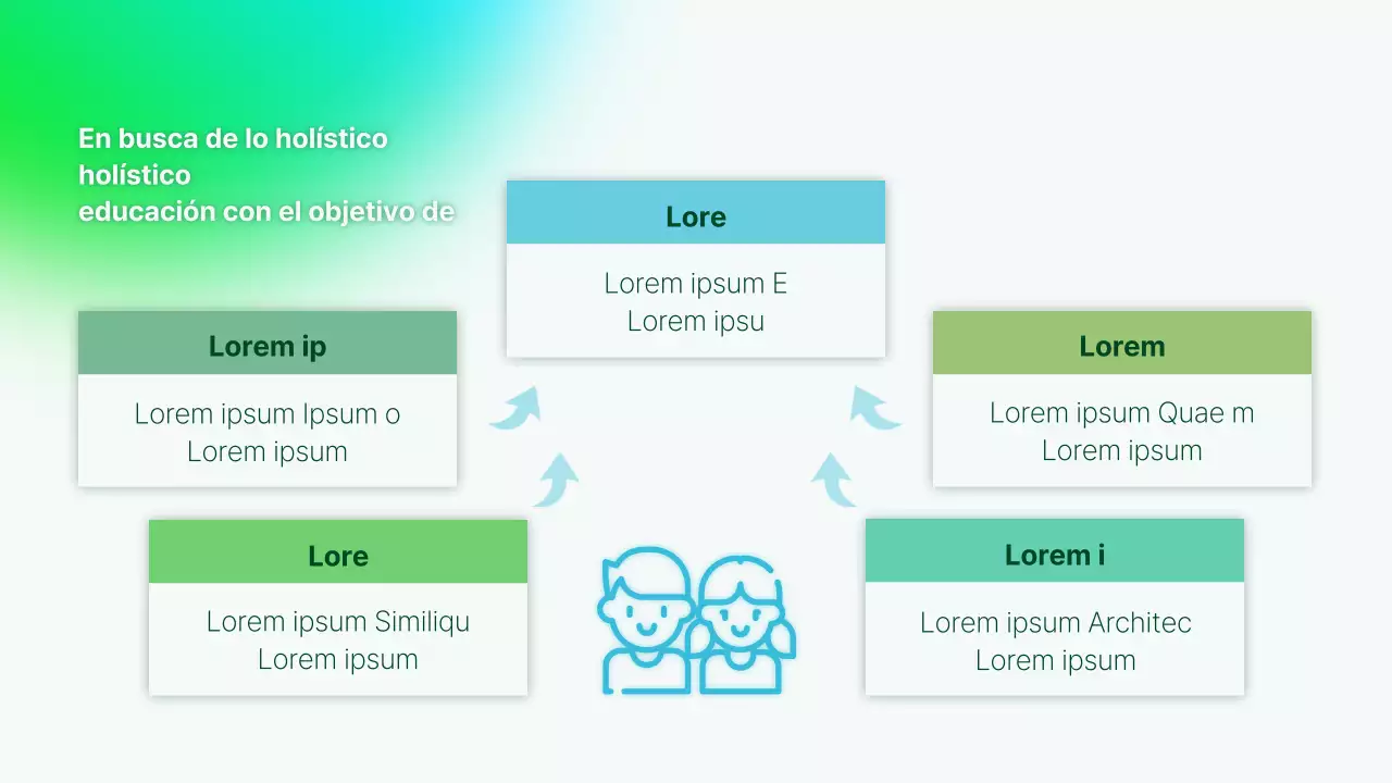 Una sencilla presentación de la cartera del instructor en verde y azul claro
