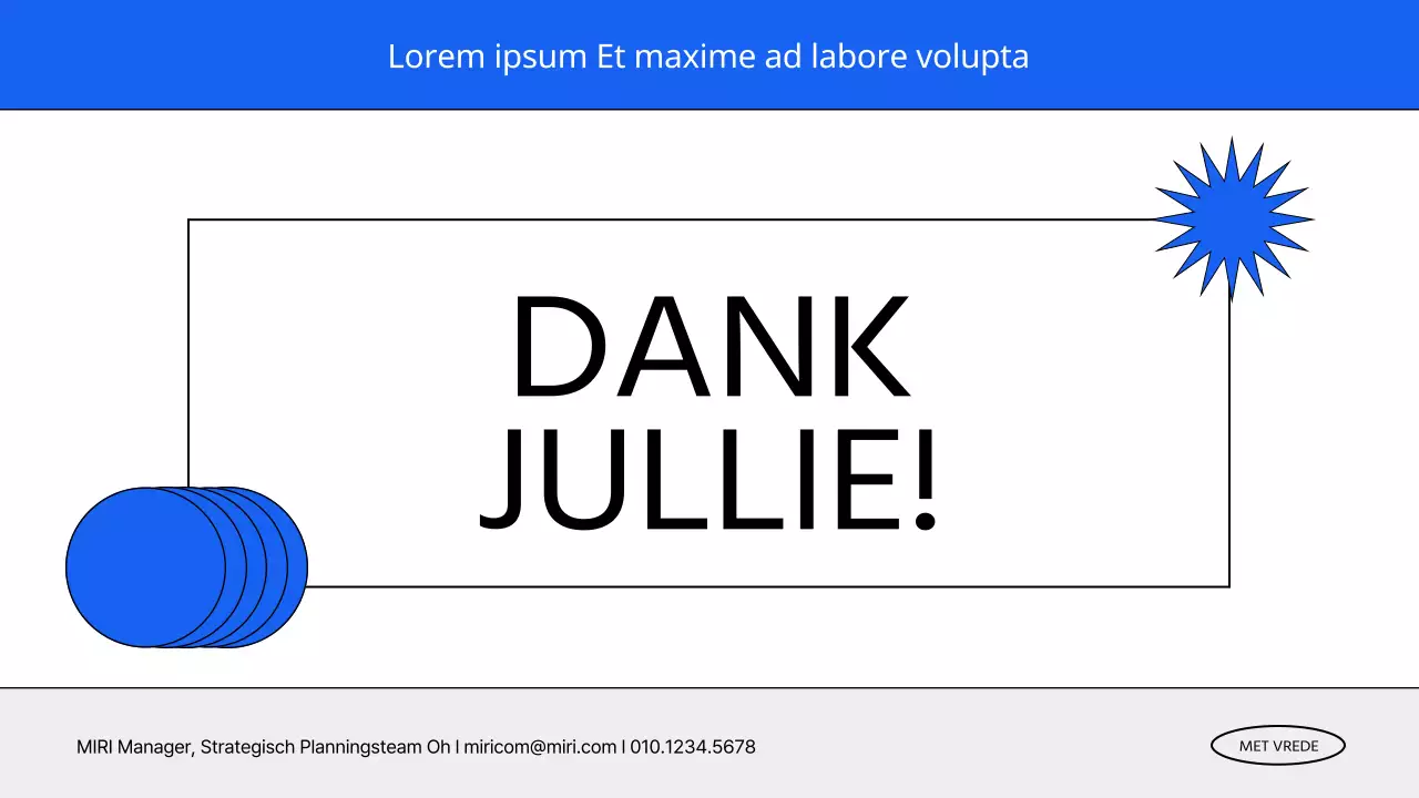 Een eenvoudig evenementvoorstel in blauw en wit