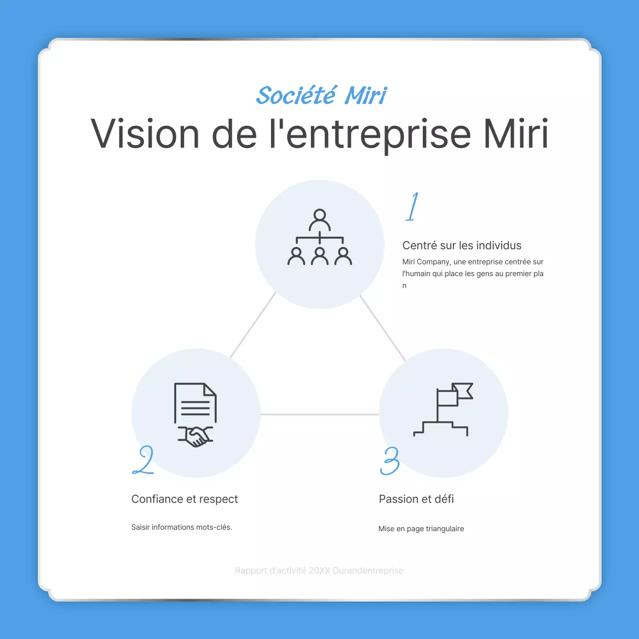 Un poste de déclaration de fin d'année simple en bleu clair et blanc