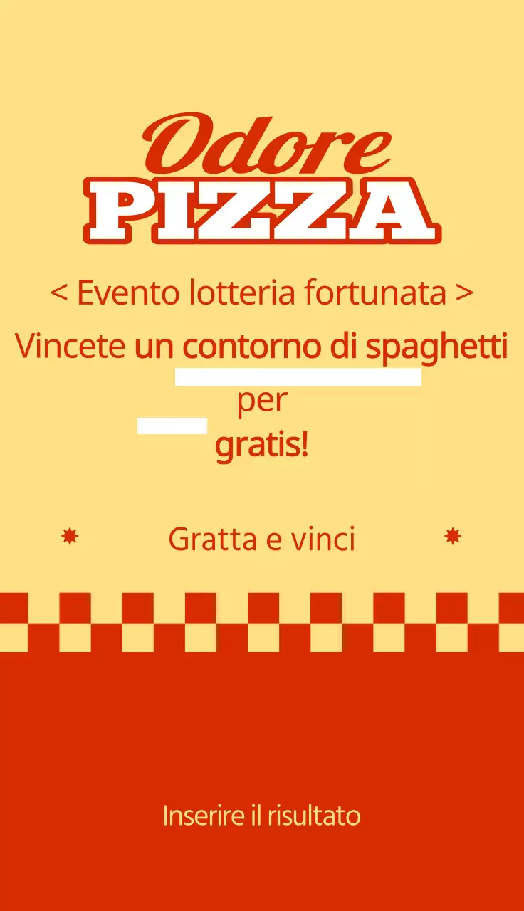 Lotteria per una pizzeria d'ispirazione retrò