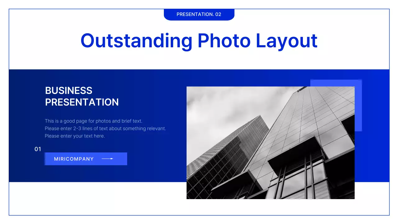 블루 미니멀리스트 비즈니스 프레젠테이션