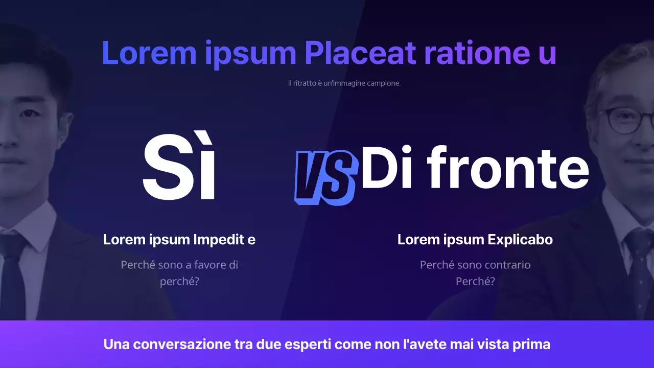 Semplice descrizione della conferenza per oratori con sfondo viola