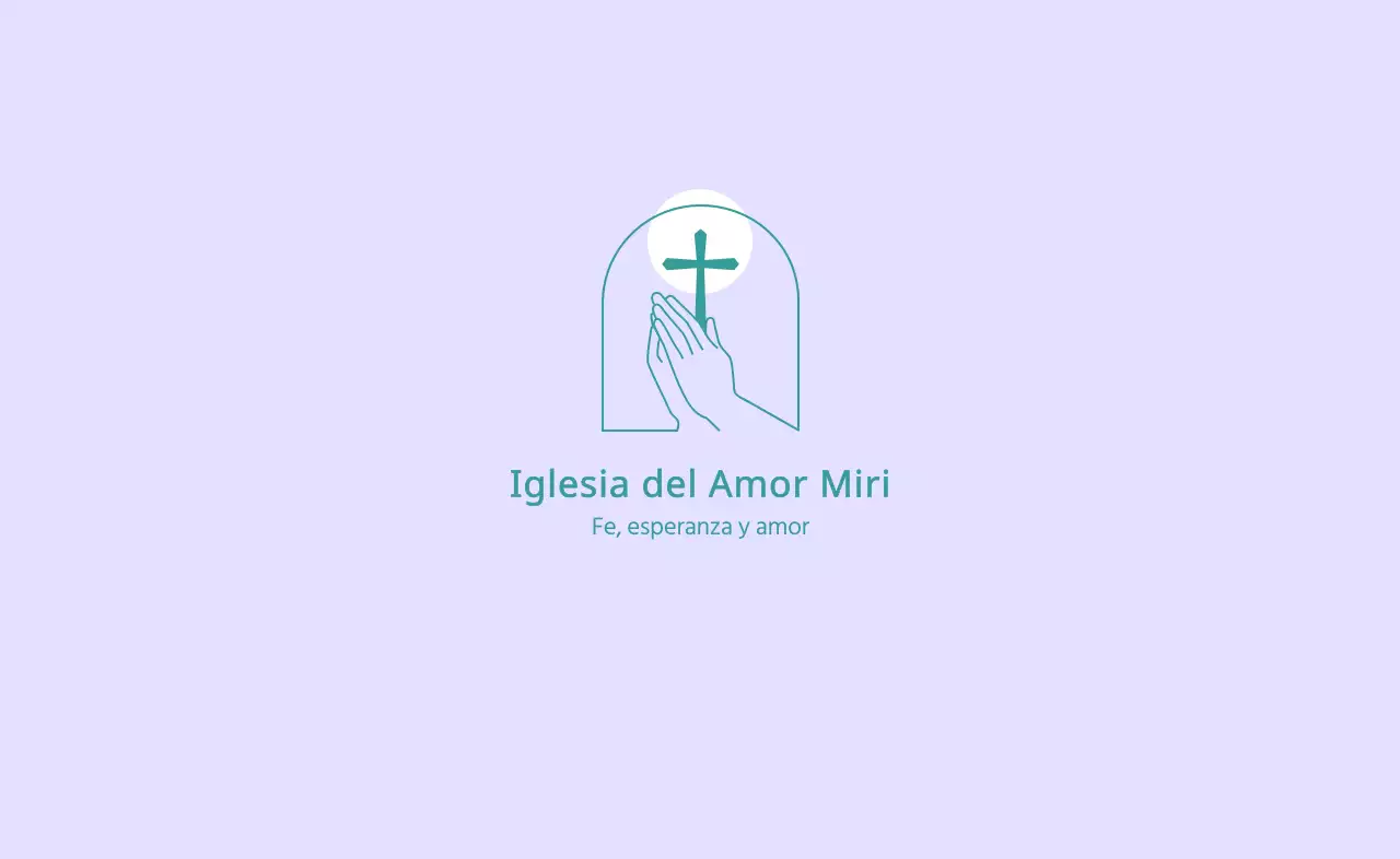 Línea turquesa ilustración logotipo iglesia