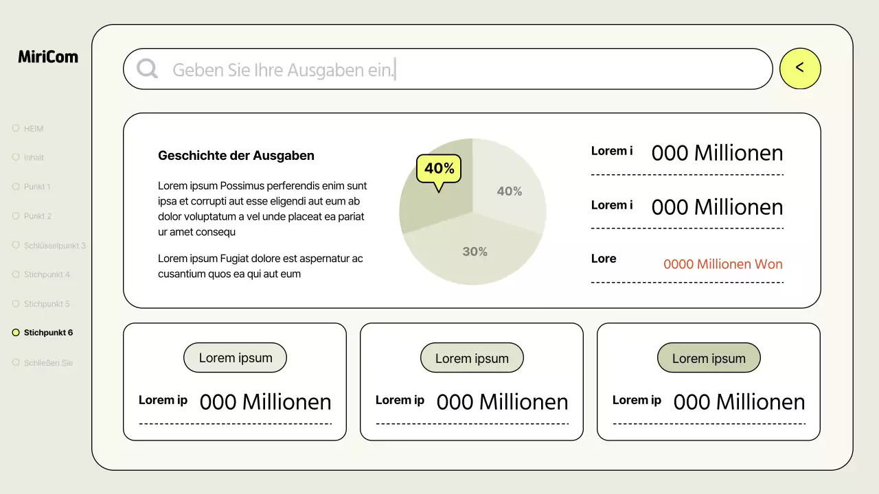 Ein einfacher Geschäftsbericht in Khaki und Neon