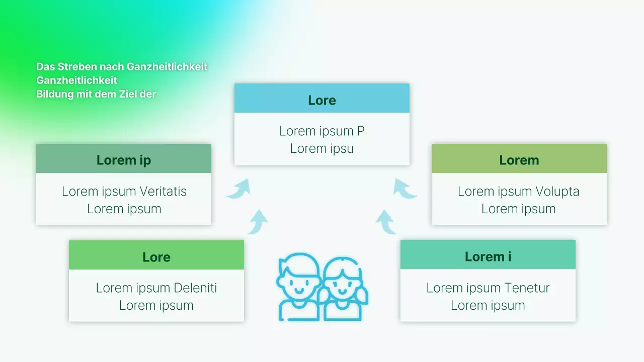 Eine einfache Präsentation der Lehrermappe in Grün und Hellblau