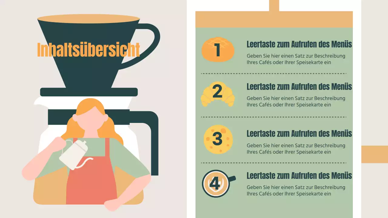 Werben Sie für Ihr Café mit einem Hauch von Khaki und Orange