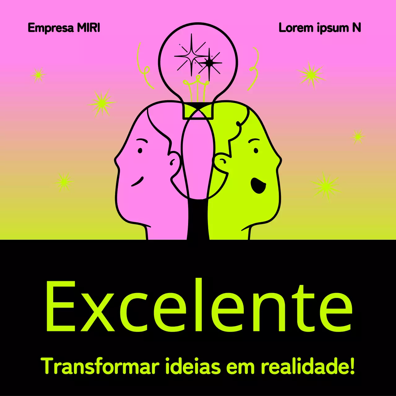 Promover um concurso interno de empreendimentos com um visual pop art cor-de-rosa e néon