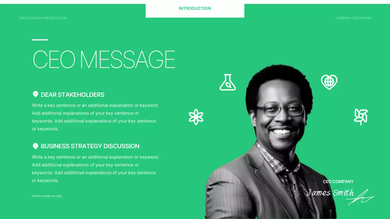 Green Minimal Business Report Document Presentation