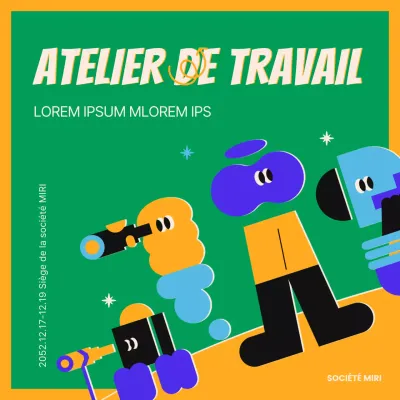 Promouvoir un atelier kitsch de planification des performances en vert et jaune