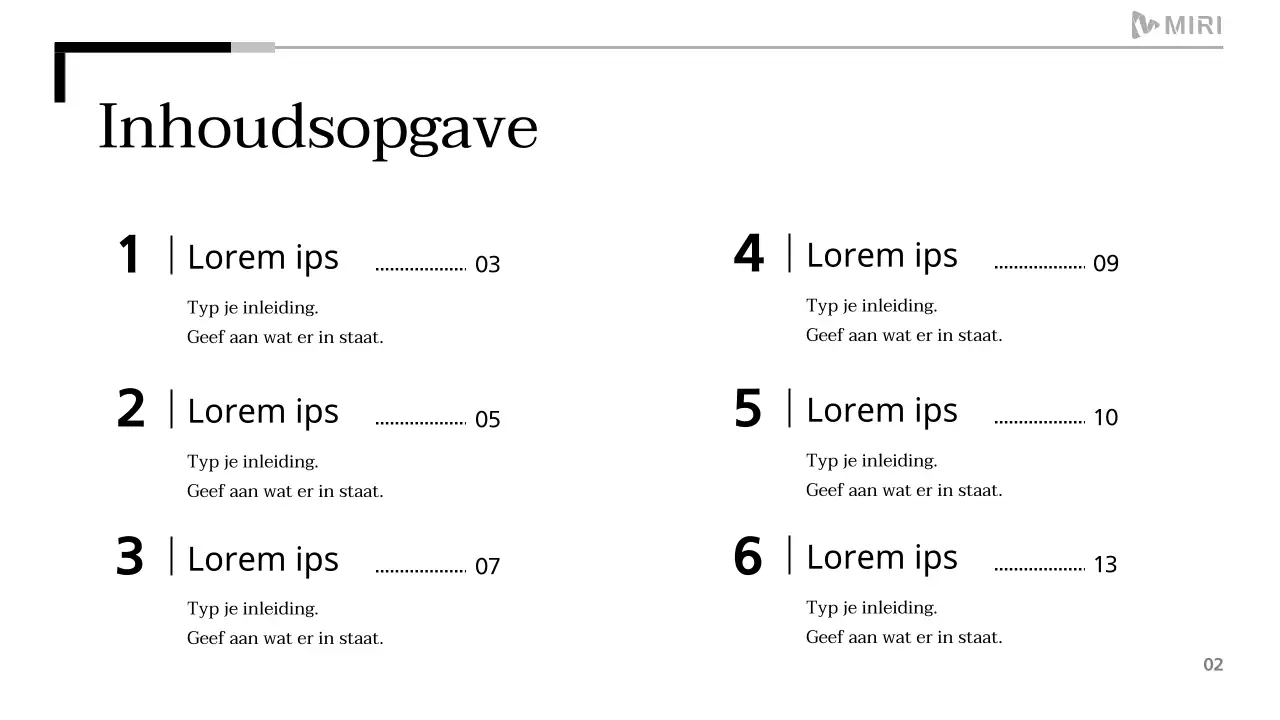 Een eenvoudig afdrukbaar rapport in zwart-wit