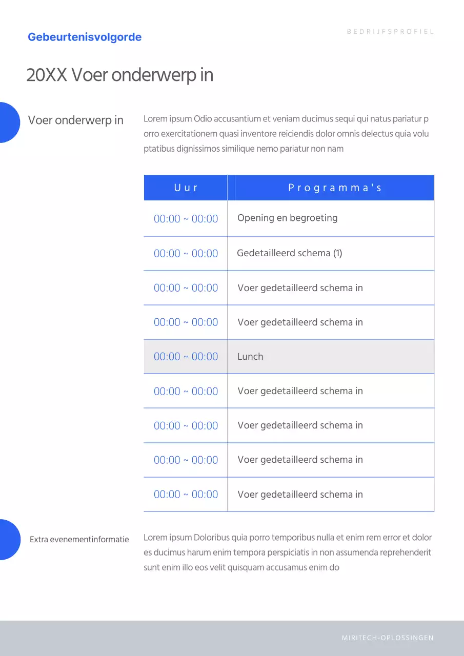 Een moderne bedrijfsbrief in blauw en zwart