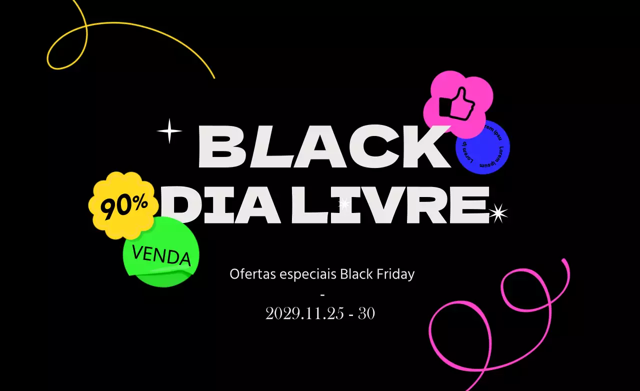 Super ofertas da Black Friday a preto e branco