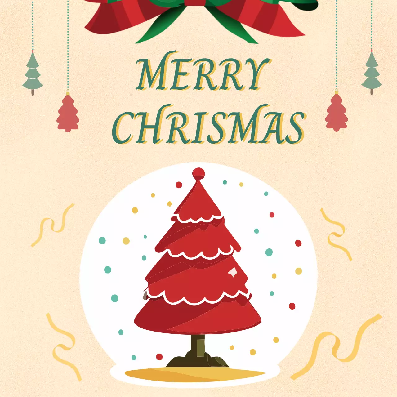 베이지색의따뜻한크리스마스카드