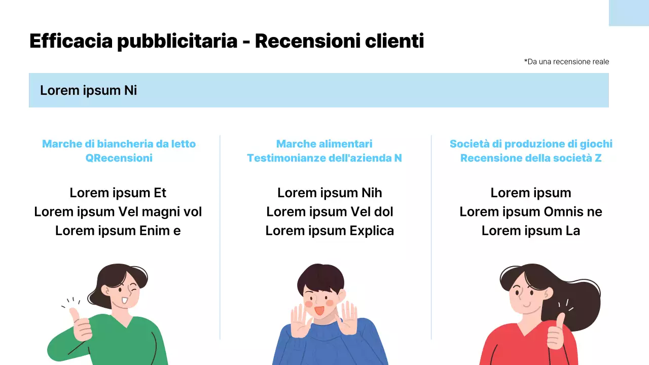 Proposta di media pubblicitari moderni in azzurro