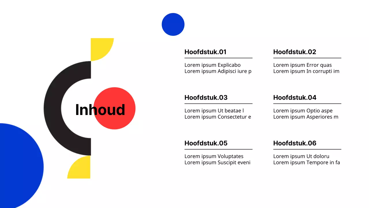 Geometrisch zakelijk rapport in geel en rood