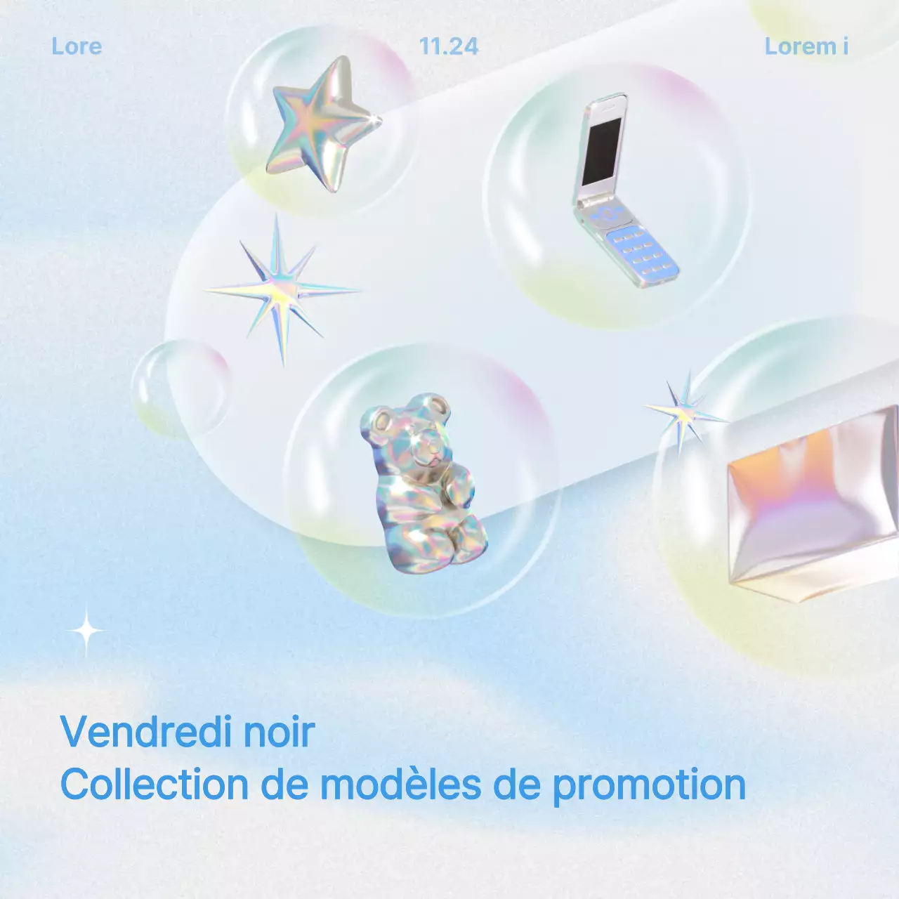 Annonces du vendredi noir en bleu clair, dans l'air du temps