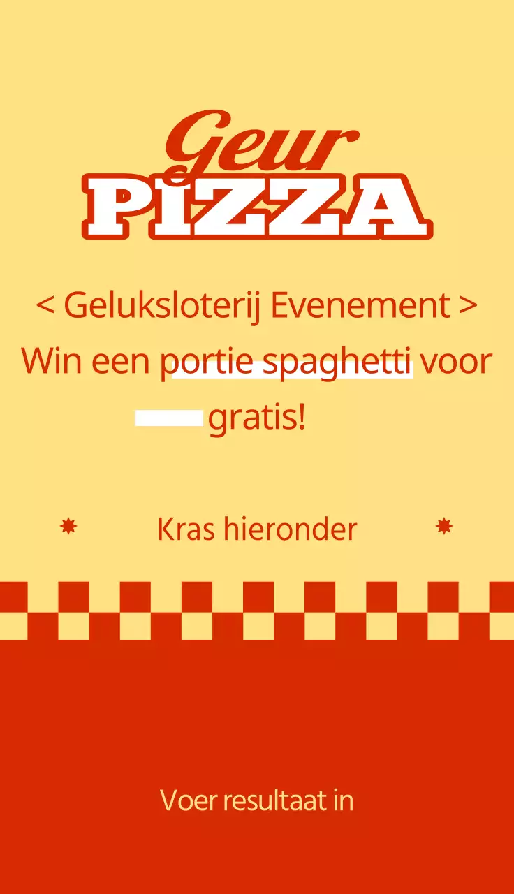Loterij voor een retro-geïnspireerd pizzeria-evenement