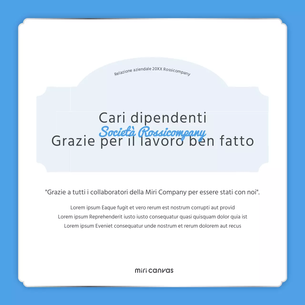Un semplice post di rendicontazione di fine anno in azzurro e bianco