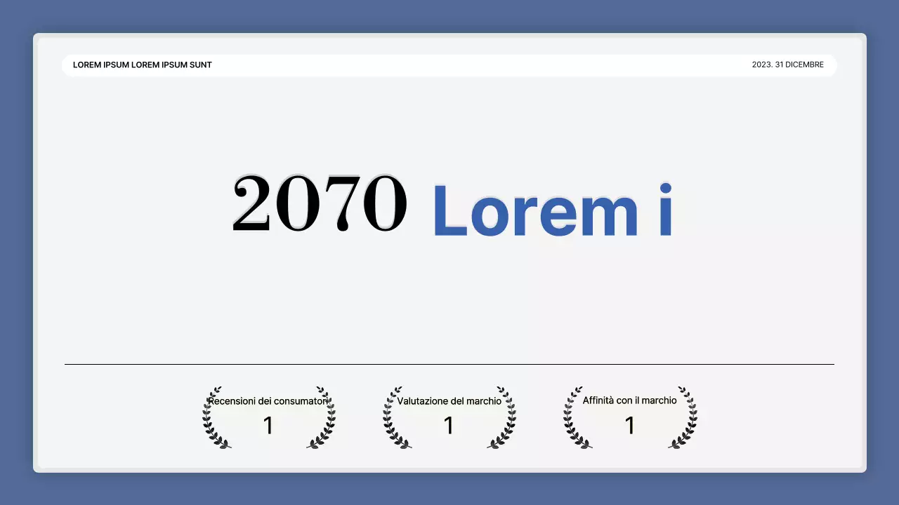 Una semplice presentazione della performance in bianco e blu e una relazione sull'evento di fine anno.