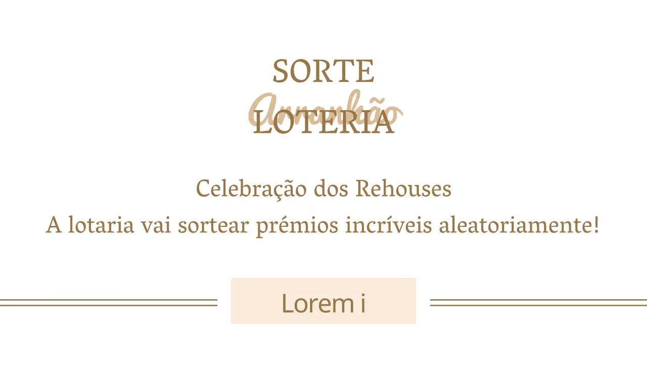 Lotaria de evento de festa de fim de ano com detalhes dourados num fundo preto