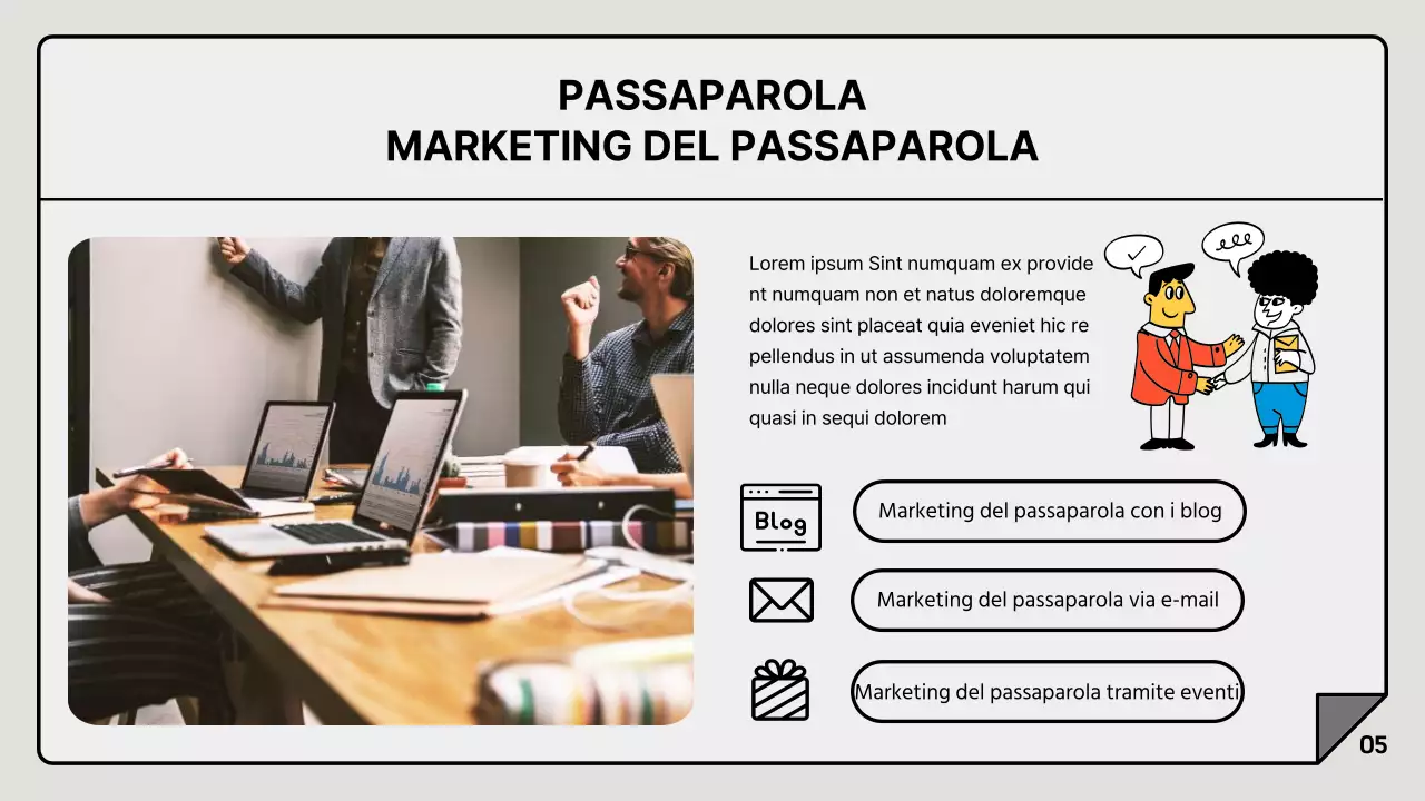 Un semplice rapporto di marketing in grigio e bianco