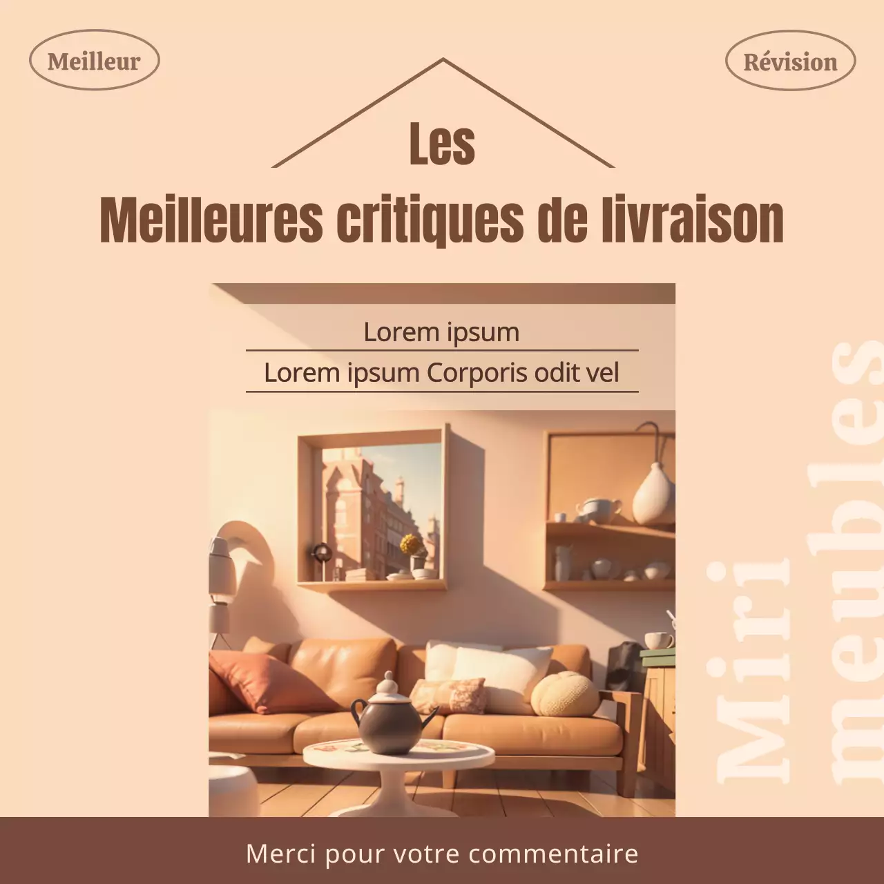 Annonce de livraison moderne en beige et marron