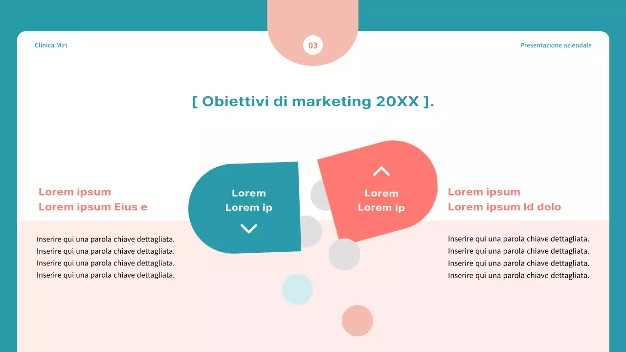 Semplice proposta di marketing ospedaliero in blu e rosso