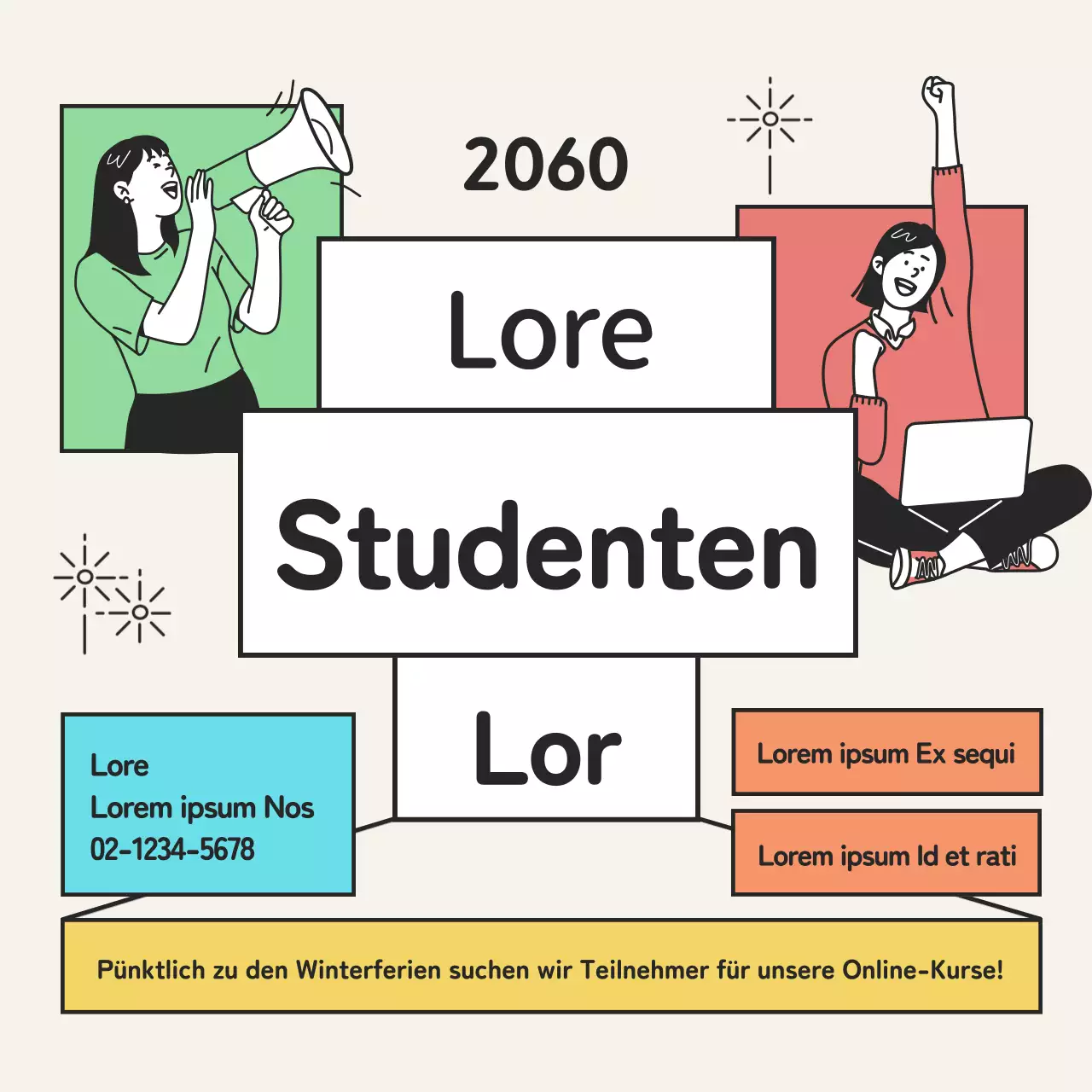 Förderung der Anwerbung in Grün und Rosa