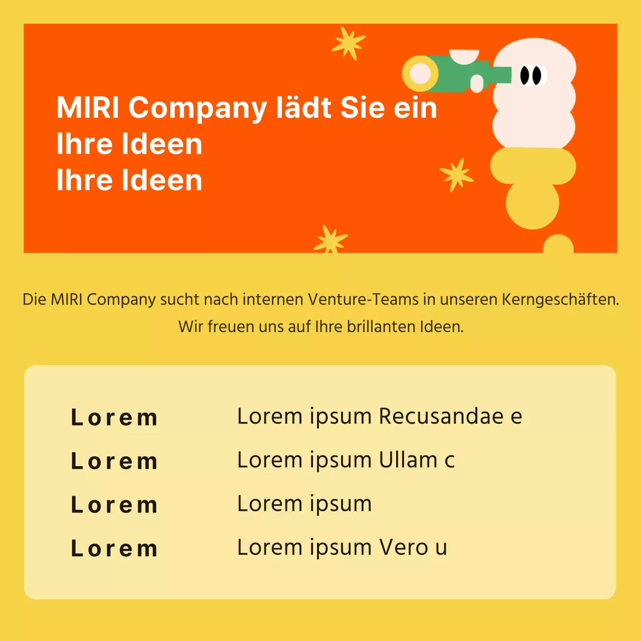 Kitschig-gelbe und rote Firmenanwerbung