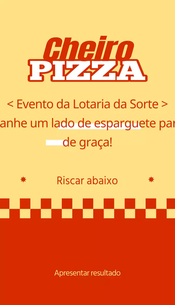 Lotaria para um evento de pizzaria de inspiração retro