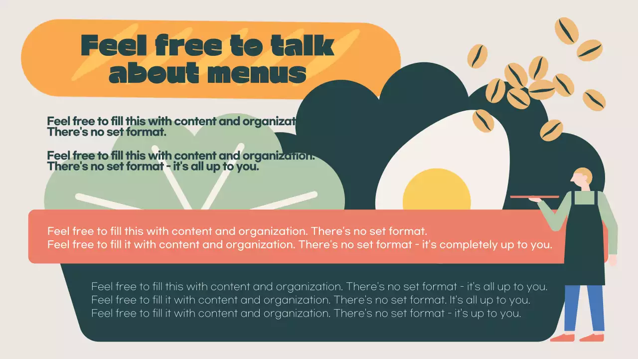 Promote your cafe with a pop of khaki and orange