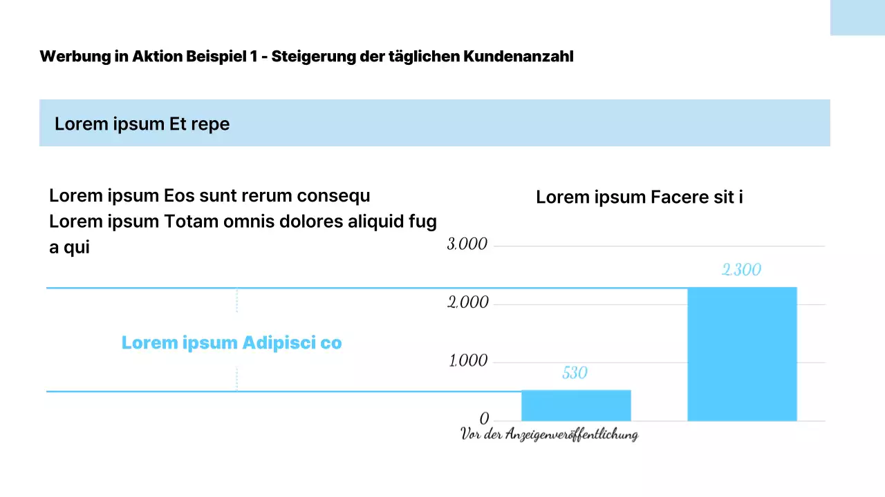 Moderner Vorschlag für einen Werbemittelverkauf in Hellblau