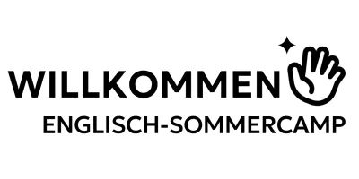 Englisches Camp Werbemotiv mit Handsymbol