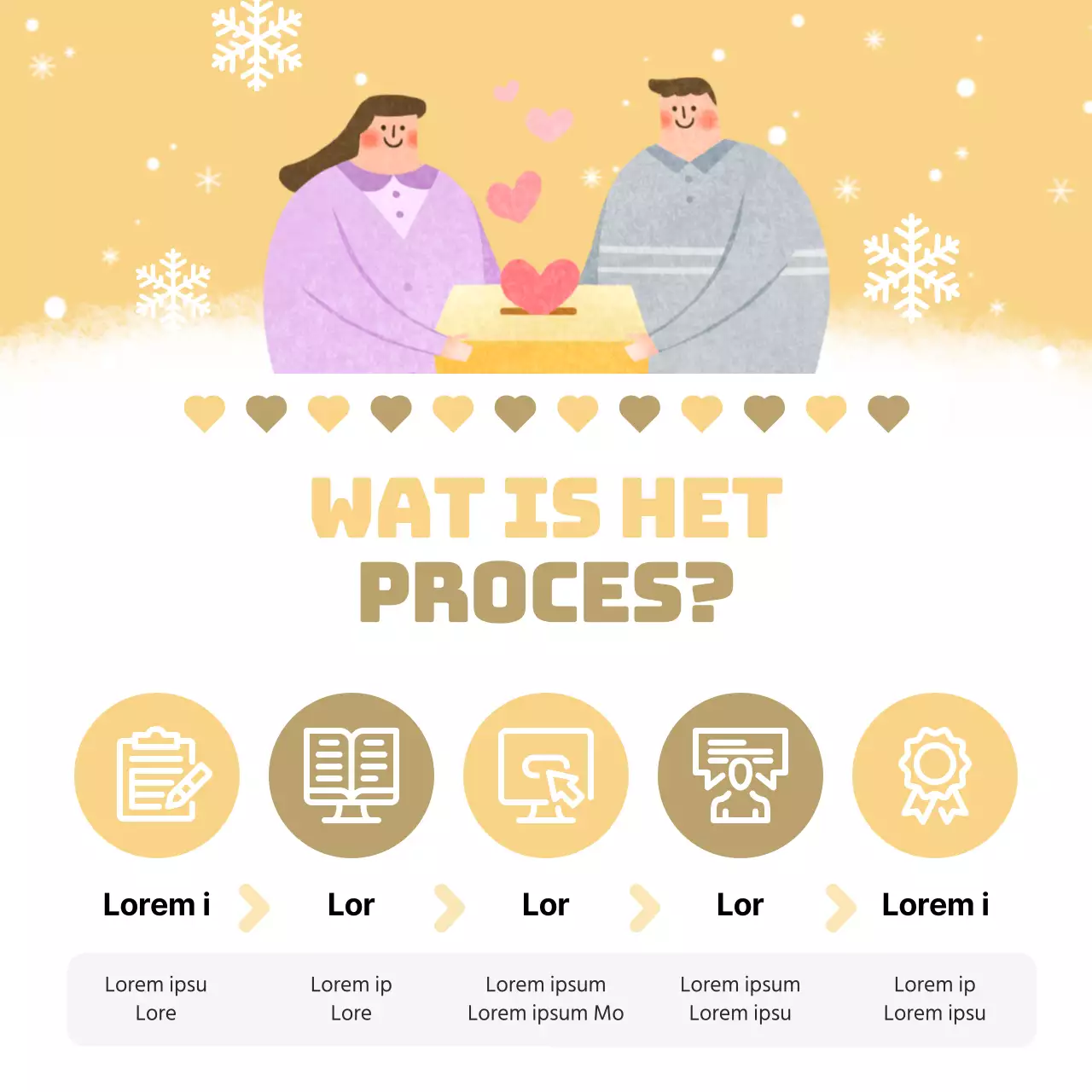 Promoot de werving van wintervrijwilligers met geel en lichtblauw.