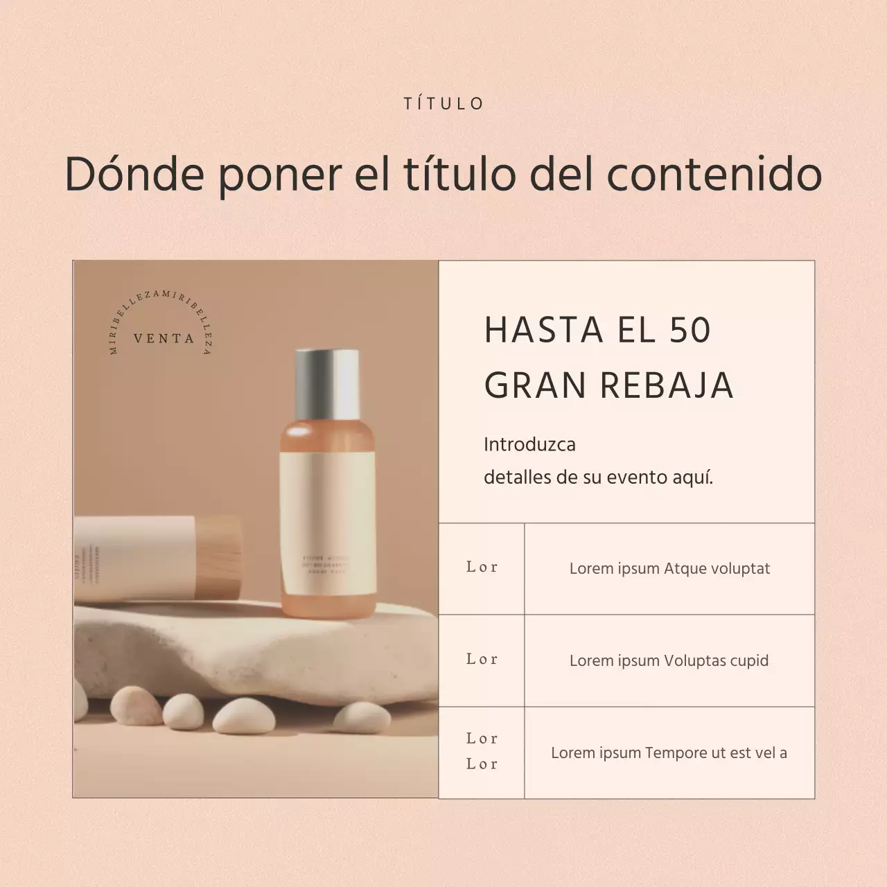 Un simple anuncio de cosméticos rosas en Instagram
