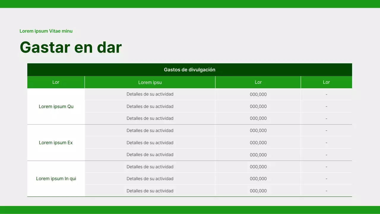 Un sencillo informe de responsabilidad social corporativa en verde y gris