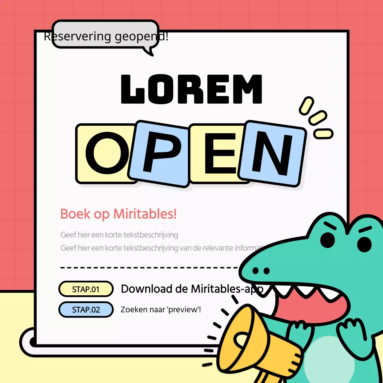 Kitscherige oranje sociale media-aankondigingen voor kleine bedrijven