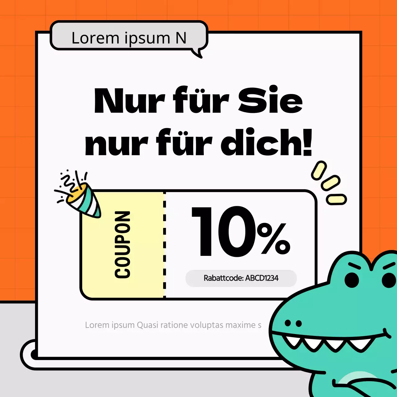 Kitschige orangefarbene Ankündigungen für kleine Unternehmen in den sozialen Medien