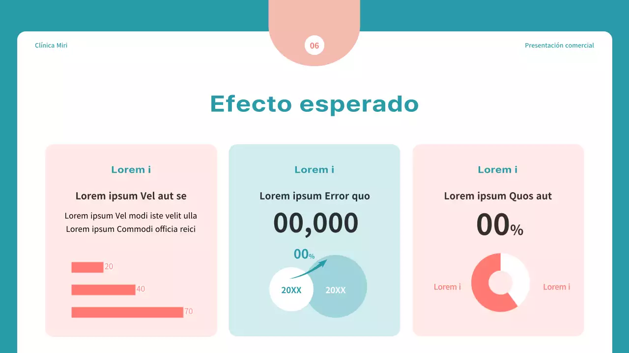 Propuesta sencilla de marketing hospitalario en azul y rojo