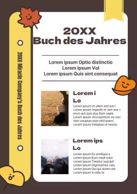 Über dieses niedliche Buch mit braunen und gelben Fallblattfiguren