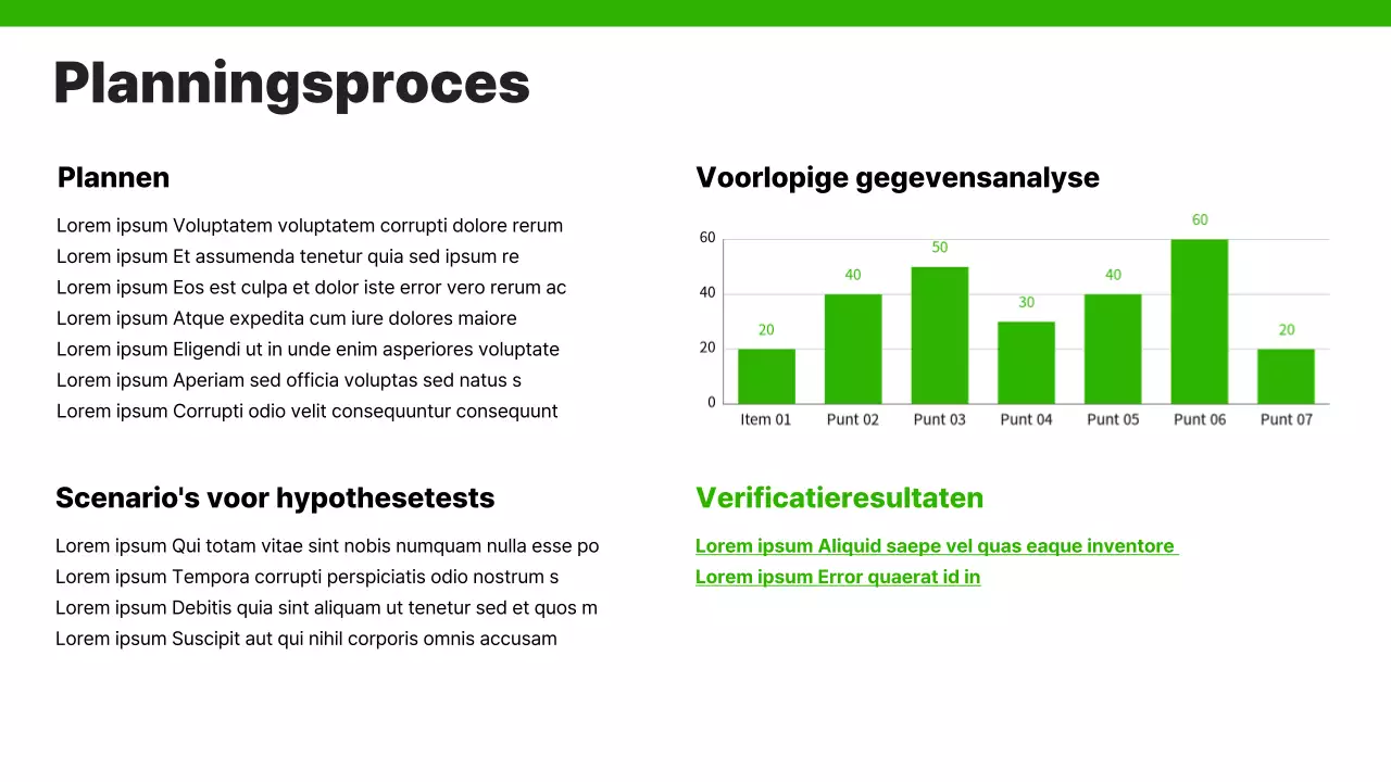 Een eenvoudige loopbaanportefeuille in groen