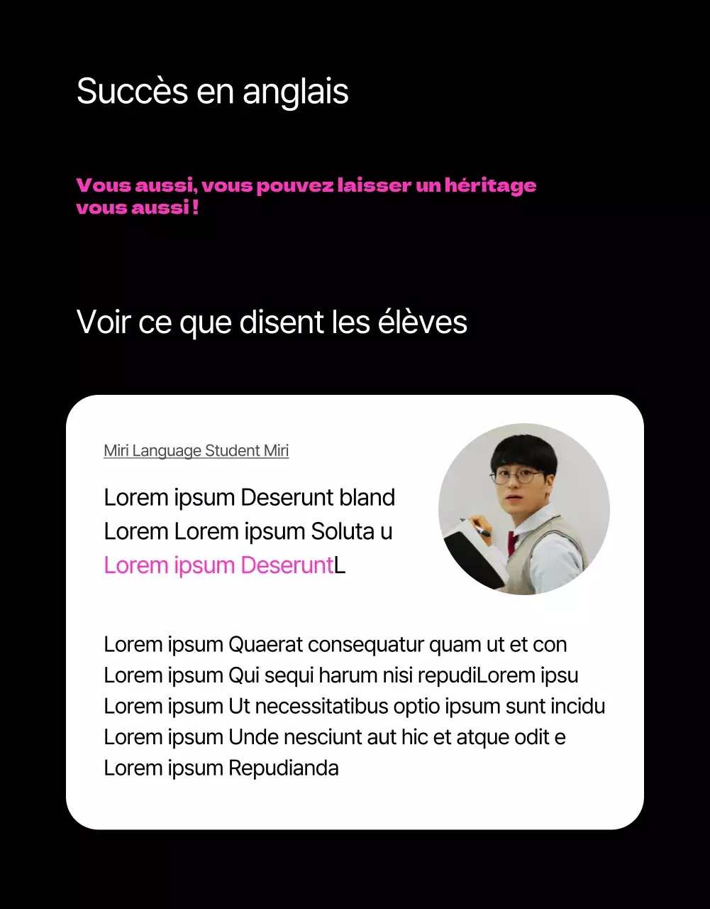 Promouvoir l'apprentissage de l'anglais en noir et rose