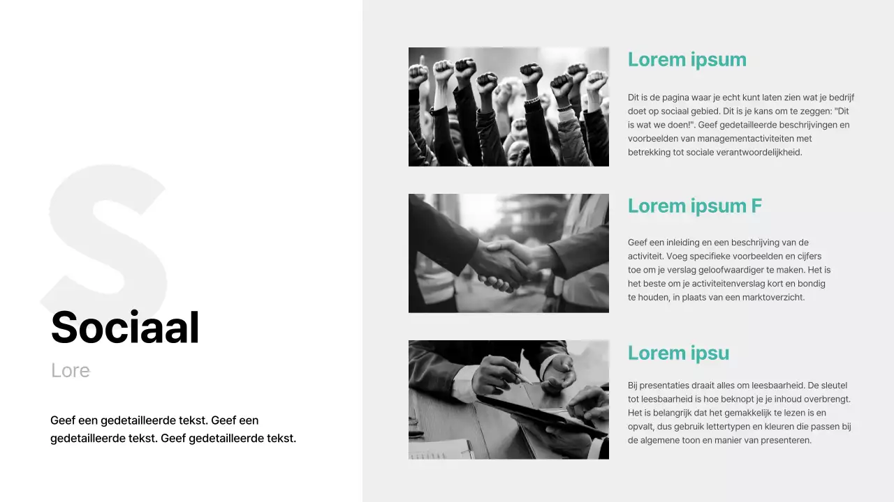 Basisgevoel met mintkleurig accent ESG-rapport