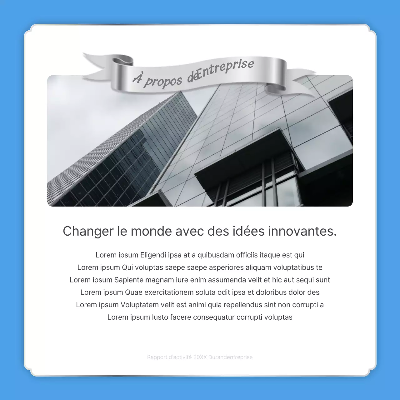 Un poste de déclaration de fin d'année simple en bleu clair et blanc