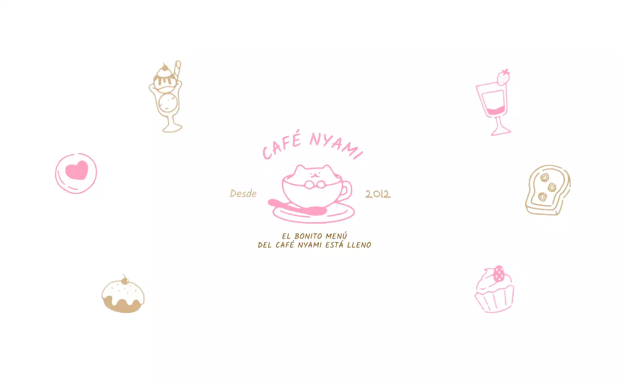 Colección de vistosos y simpáticos menús ilustrados de cafeterías de postres