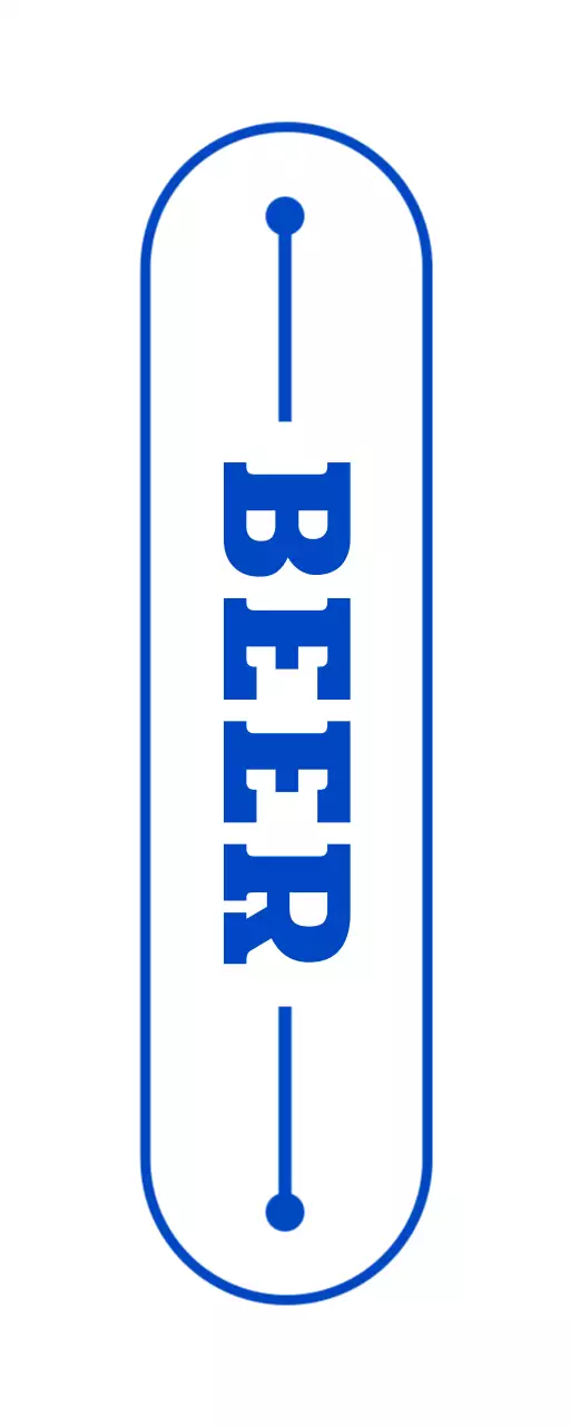 파란색톤의 레트로 감성 비어 펍 매장 간판