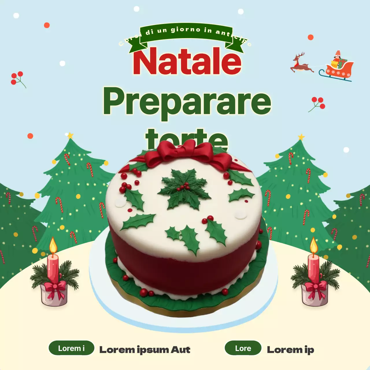 Promuovete il vostro corso di un giorno sui dolci natalizi verdi e vintage